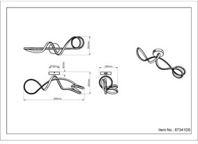 Globo 67341DS - LED Felületre szerelhető csillár SWIRL LED/30W/230V fekete