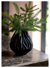 Flame fekete porcelán váza, magasság 23 cm - Morsø