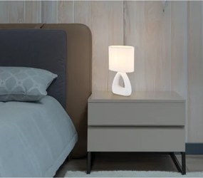 Globo 21731W Asztali lámpa, kerámia fehér, textil fehér, kábel PVC fehér, billenőkapcsoló a kábelen, HxSzxM: 170x100x300mm, kábel hossza 1300mm, 1x E14 40W 230V izzó nélkül