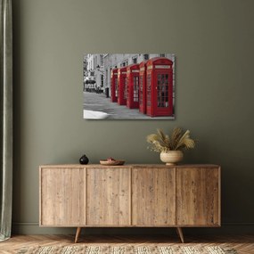 Üveg kép - Londoni telefonfülkék (70x50 cm)