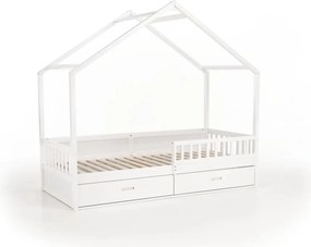 Montessori ágy, 90x200, fehér, tömör, BIANKA