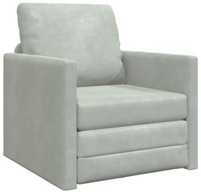 vidaXL Egyszemélyes Floor Sofa Átalakítható Szövet 74x77x81 cm Világosszürke