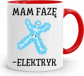 Piros Bögre Villanyszerelőnek Van Egy Villanyszerelő Fázisom, fényképes nyomtatással