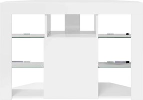 Sarok LED TV szekrény Magas fényű Fehér 104 x 40 x 68 cm
