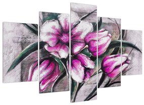 Rózsaszín virágok képe (150x105 cm)