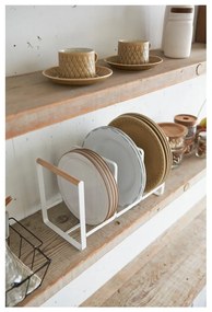 Tosca fehér tányértartó bükkfa részletekkel - YAMAZAKI