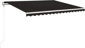 vidaXL antracitszürke szélérzékelős és LED-es napellenző 450 x 350 cm