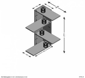 Fmd régi stílusú sötét és matera színű falra szerelhető sarokpolc