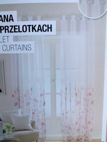 Függöny 2db gurulós Smukee 137x250 rózsaszín virágos 969