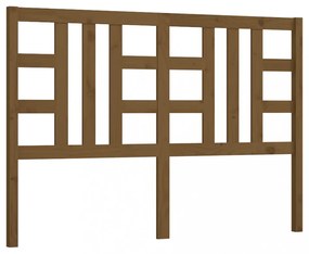 mézbarna tömör fenyőfa ágyfejtámla 126 x 4 x 100 cm
