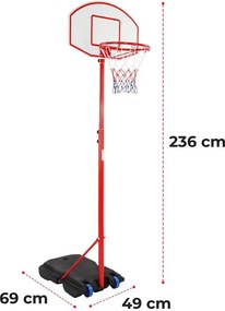 INFANTASTIC Kerekes kosárlabda kosár állítható 148 -236 cm