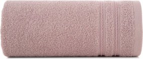Törölköző 50x90 púderrózsaszín, steppelt szegéllyel díszítve