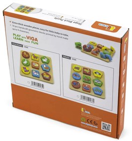 Fa képes kirakó puzzle Viga formák és autók