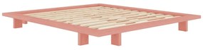 Világos rózsaszín borovi fenyő franciaágy ágyráccsal 180x200 cm Japan – Karup Design