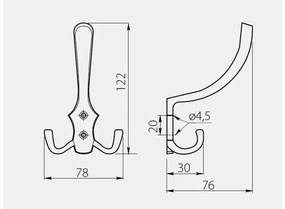 Fogas fém, K24-A0, kalaptartós, matt króm