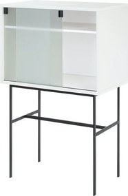 Szürkésbézs tálalószekrény tolóajtóval 70x109x40 cm Lekko – noo.ma