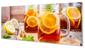 Üvegképek Hideg tea citrus szívószálak 100x50 cm