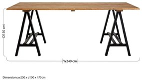 Borovi fenyő étkezőasztal 100x200 cm Hampstead – Premier Housewares