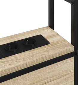 Tárolós Fejtámla Töltő Állomással sonoma tölgy 200 cm Faanyag