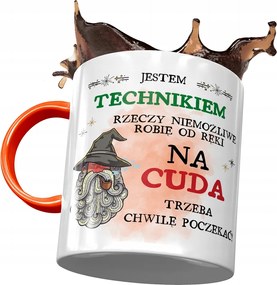 Narancssárga bögre Technika Én vagyok a technikus, fényképes nyomtatással