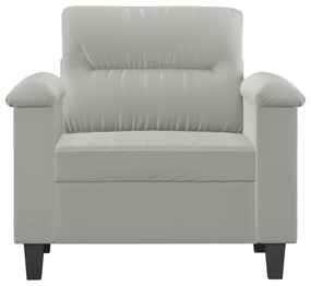 világosszürke mikroszálas szövet kanapéfotel 60 cm