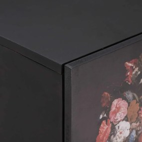 vidaXL Éjjeli szekrény ajtóval 2 pcs Fekete 40 x 33 x 46 cm