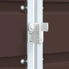 barna acél kerekes szemetes tároló 3 szemeteskukához 216 x 81 x 115 cm