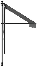 antracit szövet és acél feltekerhető napellenző 250 x 150 cm