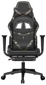 vidaXL fekete és terepszínű műbőr játékszék lábtartóval