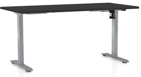 Állítható magasságú asztal OfficeTech A, 160 x 80 cm, szürke alap, fekete