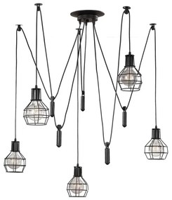 ONLI - Csillár zsinóron PÓK 5xE27/15W/230V pók fekete