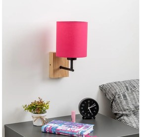 Brilagi - Fali lámpa NUBILA WOOD 1xE27/25W/230V tölgy/rózsaszín