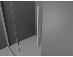 Mexen Velar, zuhanykabin tolóajtóval 150 x 100 cm, 8mm szürke üveg, csiszolt acél, 871-150-100-41-97