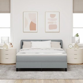 Boxspring Ágy Matrac Kivilágított Szürke 140x200 cm Szövet