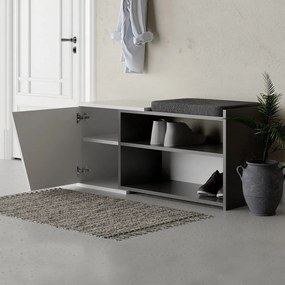 Fiona Bench - Anthracite, White