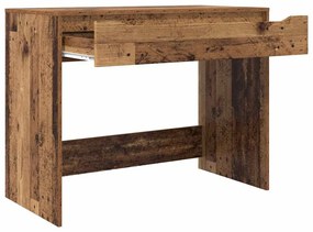 vidaXL Asztal fiókkal tárolóval Öreg fa 100 x 50 x 78 cm Faanyag