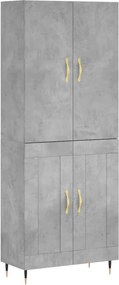vidaXL betonszürke szerelt fa magasszekrény 69,5 x 34 x 180 cm