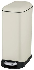Krémszínű acél pedálos szemetes 12 l Design – Wenko