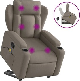 vidaXL tópszínű szövet dönthető masszázs- és állófotel