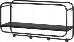 Kabátakasztó Előszobai Kabátok Polccal 4 akasztóval Fekete