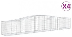 vidaXL 4 db íves horganyzott vas gabion kosár 400x50x60/80 cm