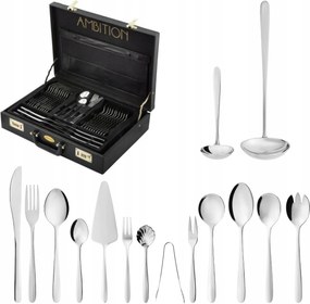 Evőeszköz Szett Bőrönd 72DB-OS 12 Személyes Roma