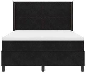 Boxspring Ágy Mattal és LED Fekete 160x200 cm Bársonyos