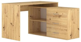Íróasztal fiókokkal és választható jobb/bal sarokkal JULES, artisan tölgy