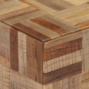 szürke tömör újrahasznosított tíkfa dohányzóasztal 55x55x40 cm