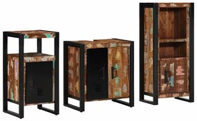 Fürdőszoba bútor szett 3 pcs Szilárd újrahasznosított fa