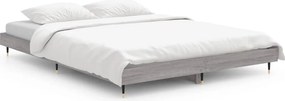 vidaXL sonoma tölgyszínű szerelt fa ágykeret 135 x 190 cm