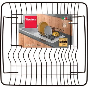 Square Lava fekete rozsdamentes acél edénycsepegtető - Metaltex