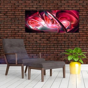 Piros fraktálos kép (120x50 cm)