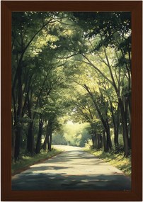 Poszter Keret Fa Tájkép Természet Fák Sikátor Út Nap Nyár 40x60